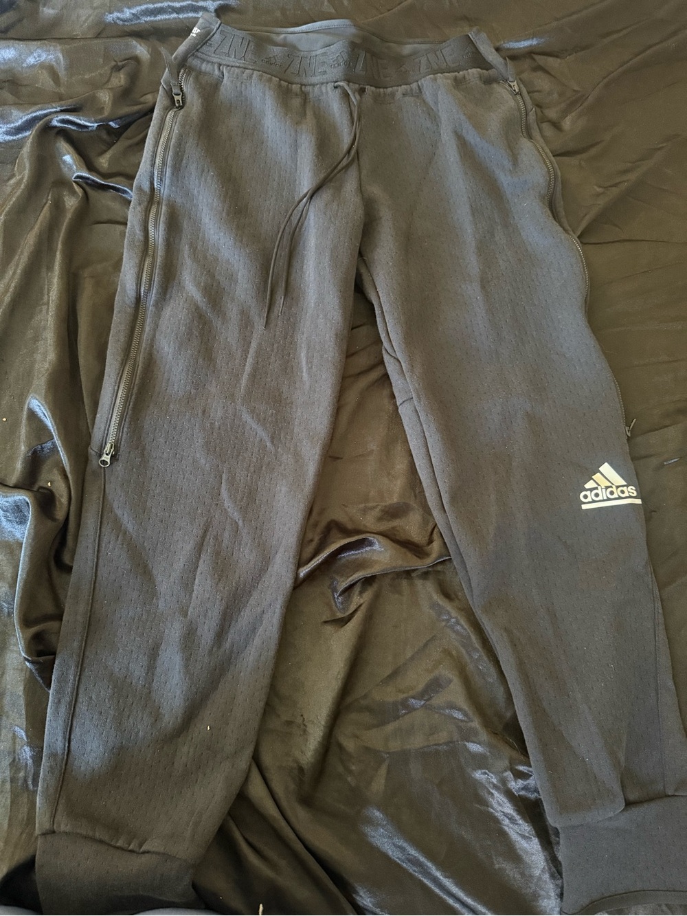 adidas women  Black Jogger Sweatpants with White Logo
